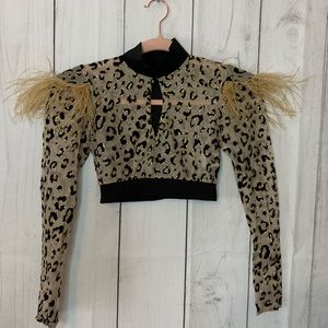 Kelle Leopard Print Crop Top Costume
